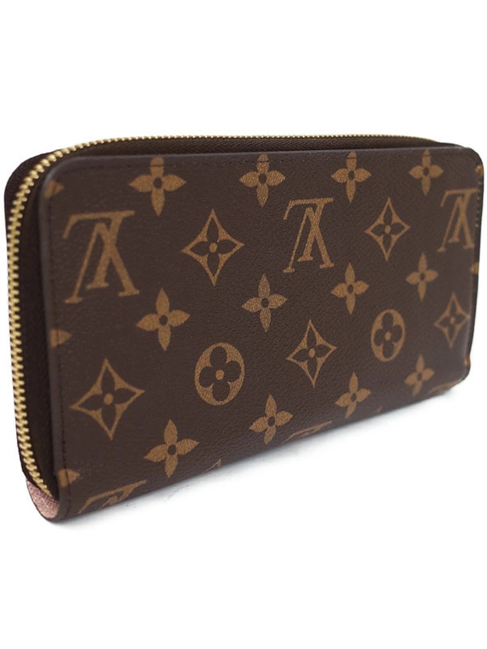 Louis Vuitton Round Long Wallet Zippy Monogram Zipper Brown